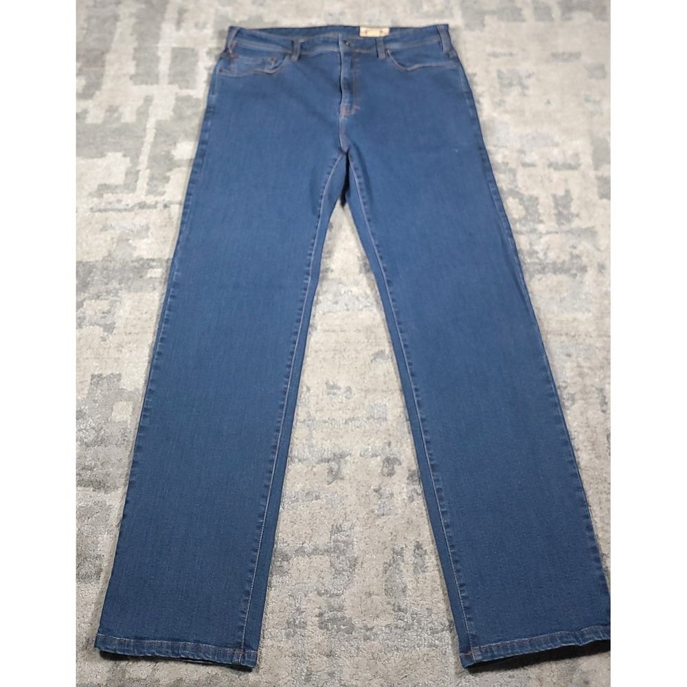 Orvis Trust Your Fly Blue Denim Men's 5 Pockets LOOSE BAGGY Jeans Sz 38x32